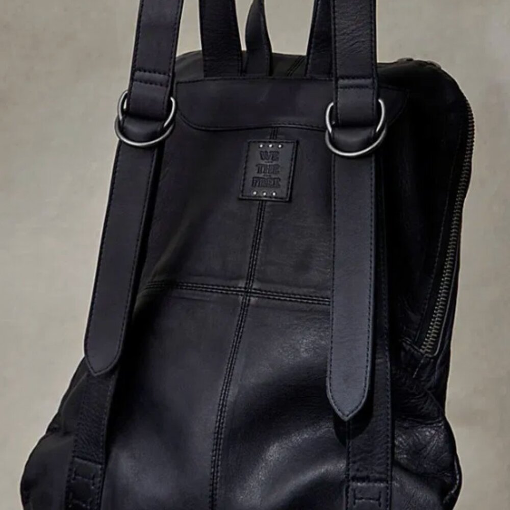 Free People **LEATHER** NWT Goldie Backpack (Black) Retail $398 - Picture 4 of 7